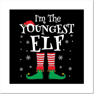 I'm The Youngest Elf Matching Family Christmas Pajama Shirt Posters and Art